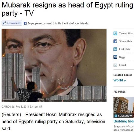 reuters mubarak