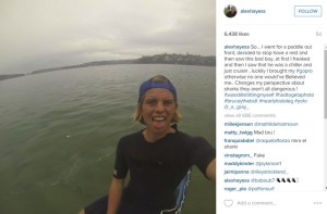 Alex Hayes, Instagram, surfer, gopro, shark, shark photo