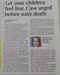 Nick Cave, nick cave son death, cliff death